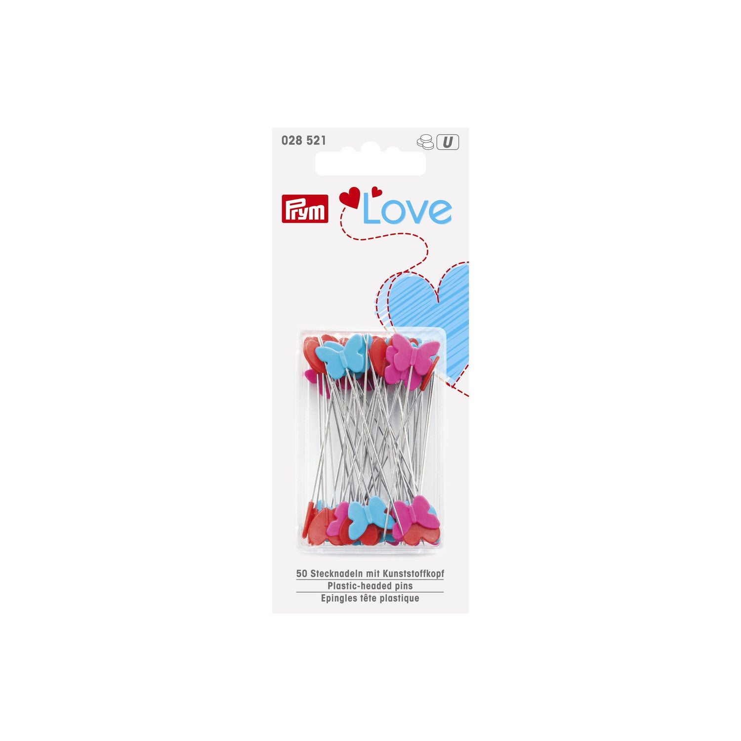 a packet of sewing pins branded Prym Love