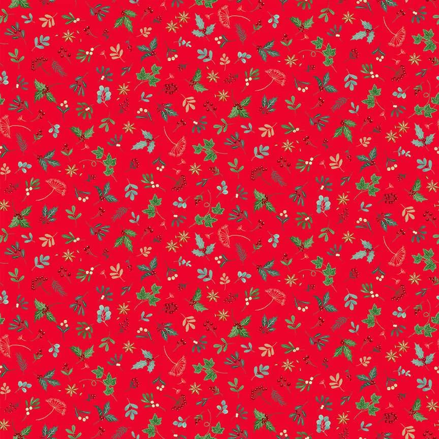 Good Tidings - sprigs on red