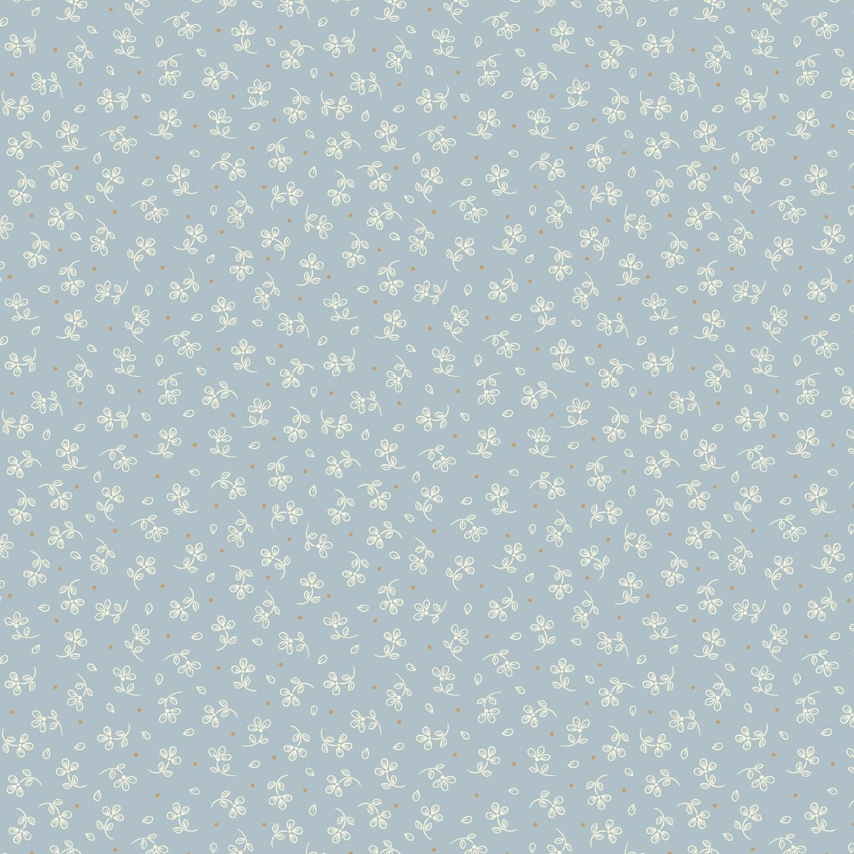 Grandma's Quilts - small flowers on blue