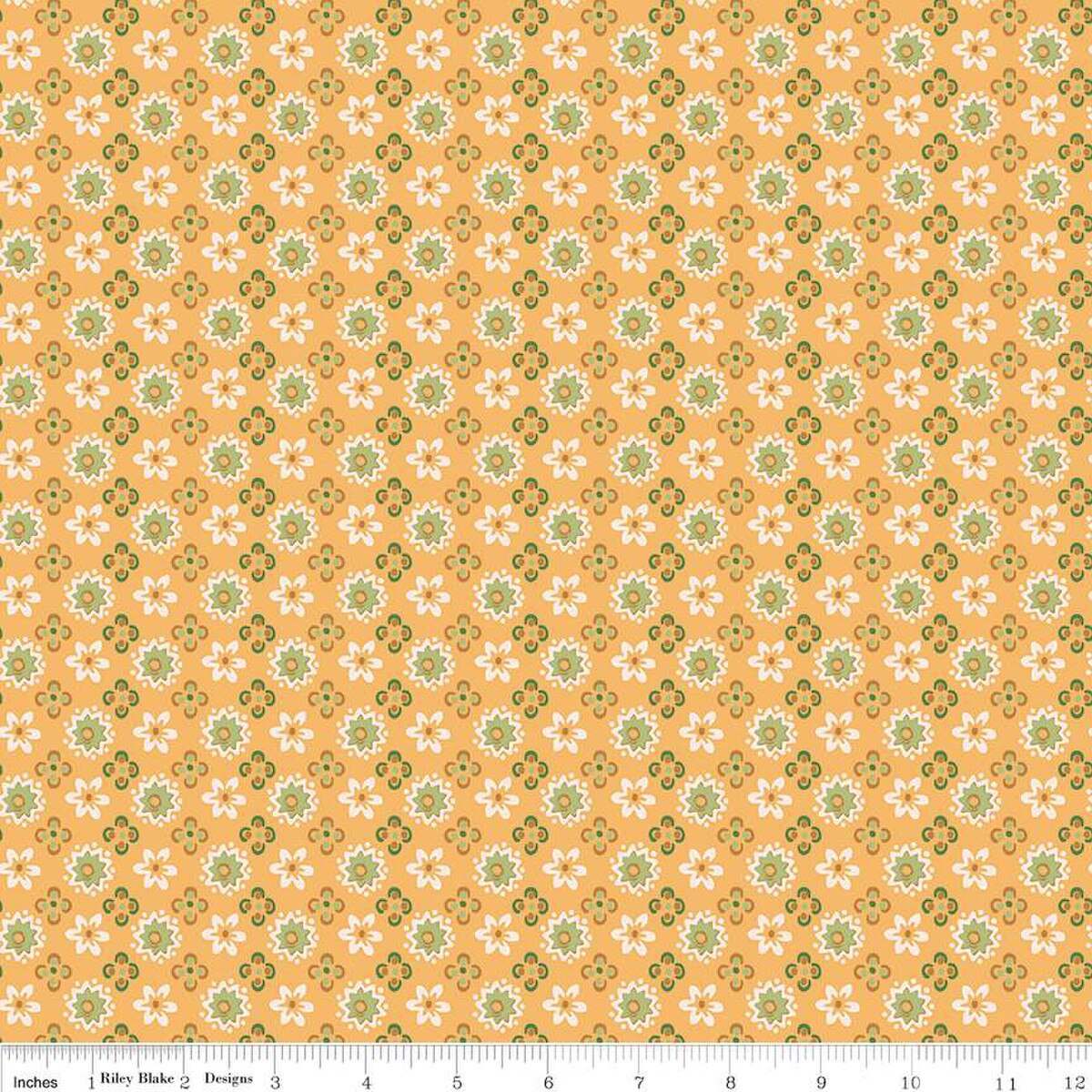 Lori Holt Piece & Plenty marigold blossom 15873