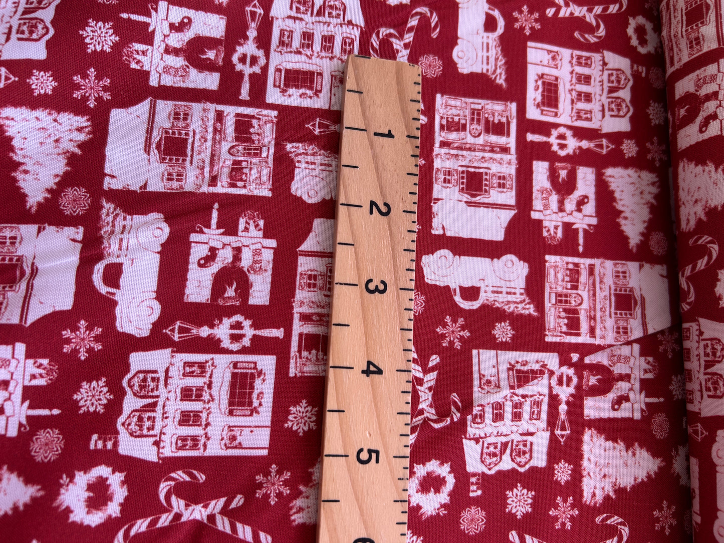 Winter Village - village on red