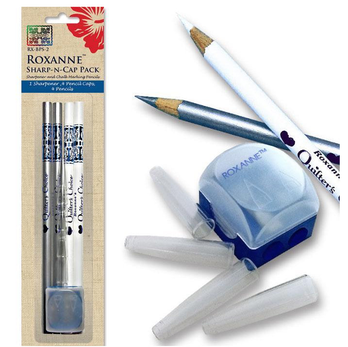 Roxanne sharp 'n' cap set pencils/sharpener