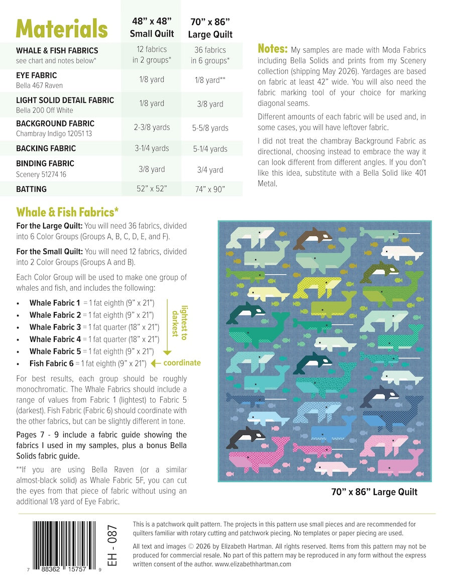 Whale Watching pattern book - Elizabeth Hartman