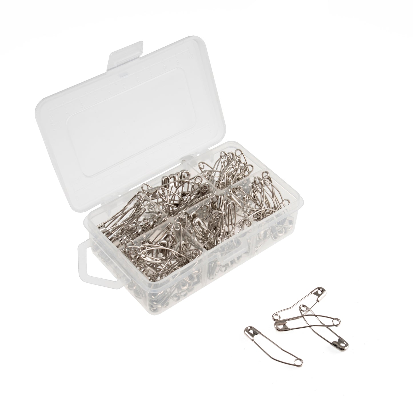 Curved safety pins