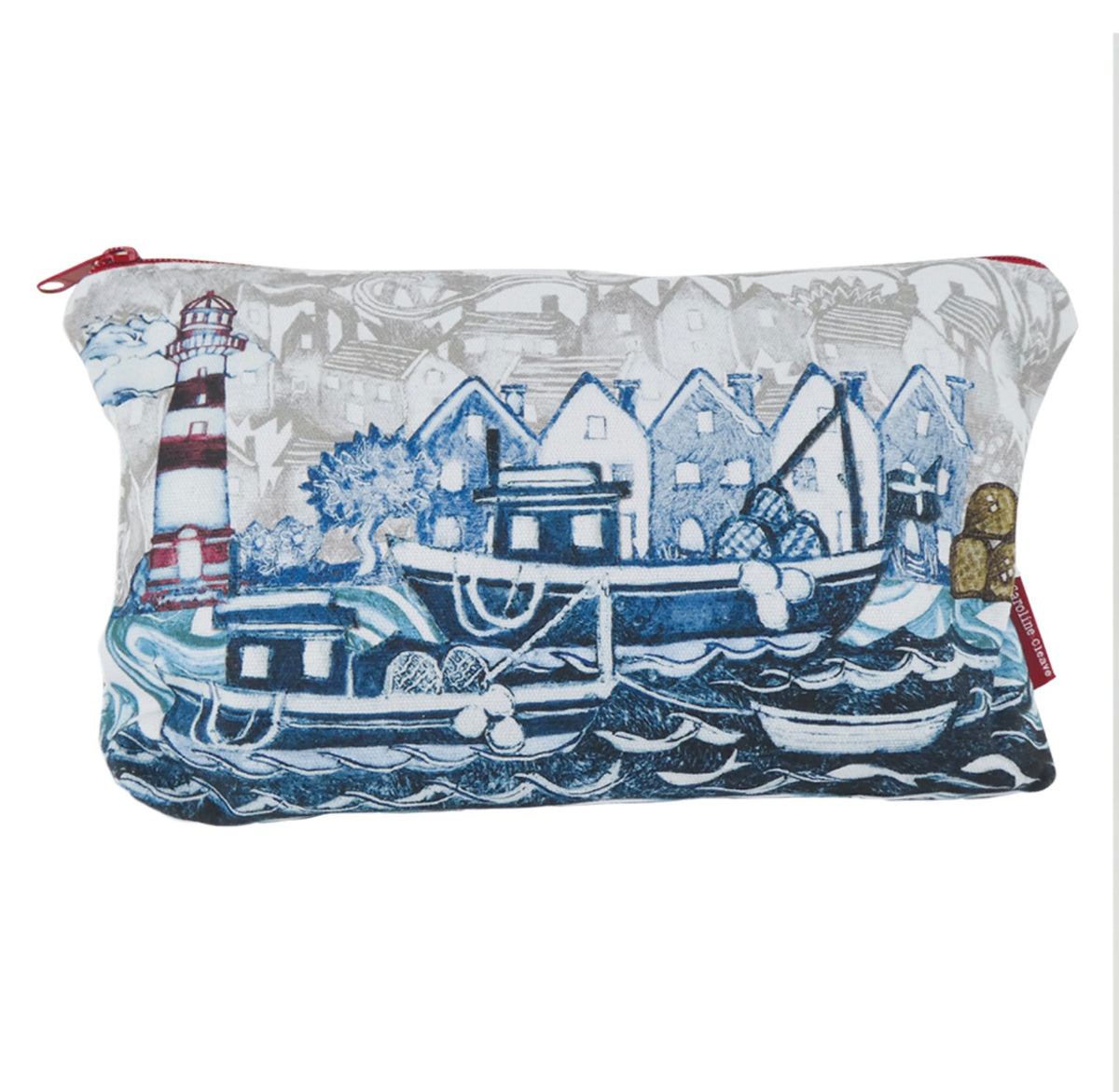 Emma Ball - Zipped pouch - Fishing Village