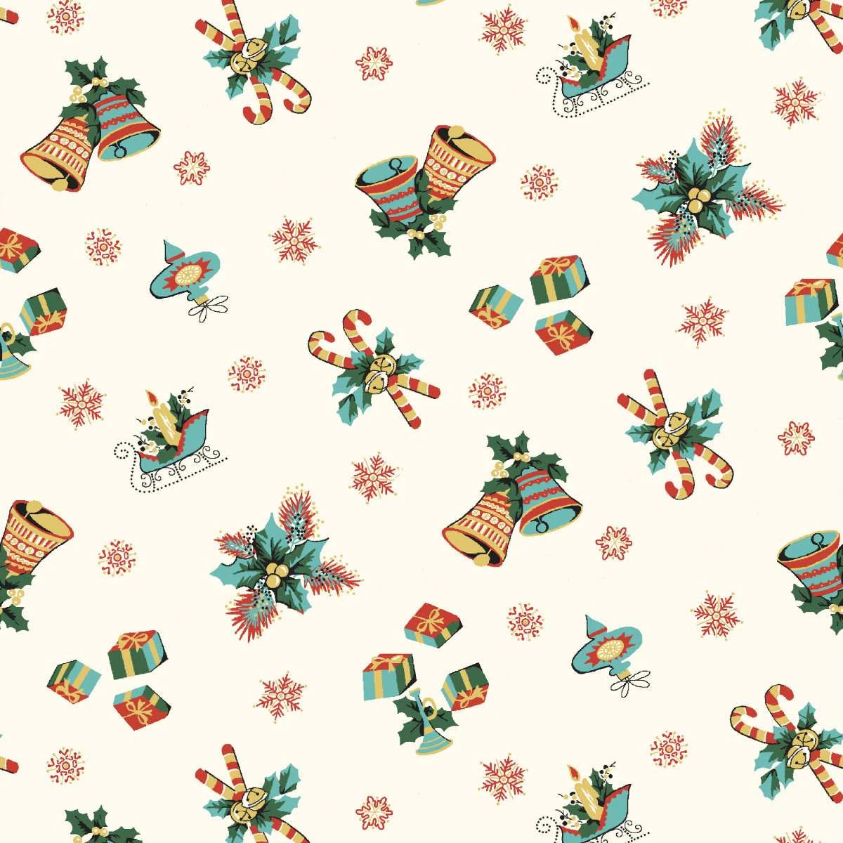 Greetings at Christmastide - bells and ornaments