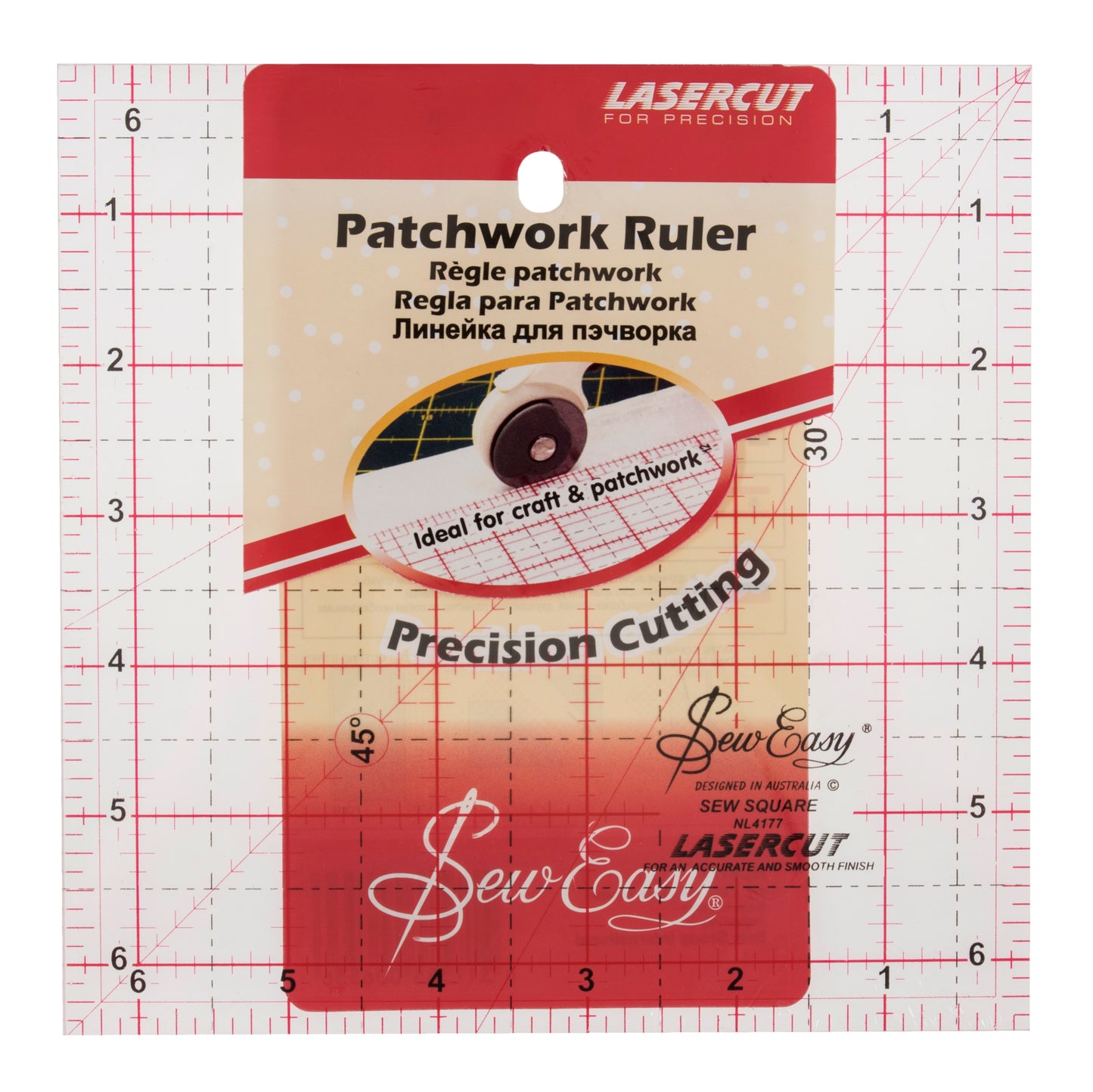 Quilting square ruler 6.5 inches