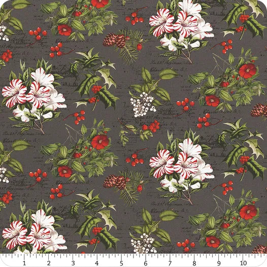 Joy to the World - Holiday Florals charcoal
