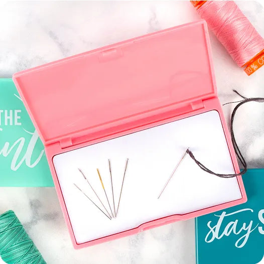 Magnetic needle case - pink teal or navy