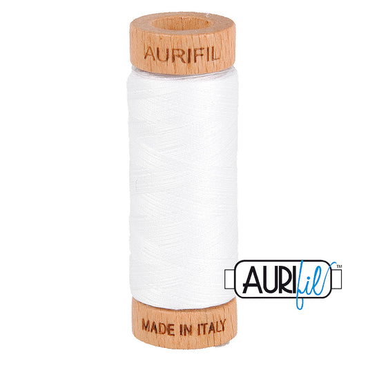 Aurifil 80 weight - white 2024