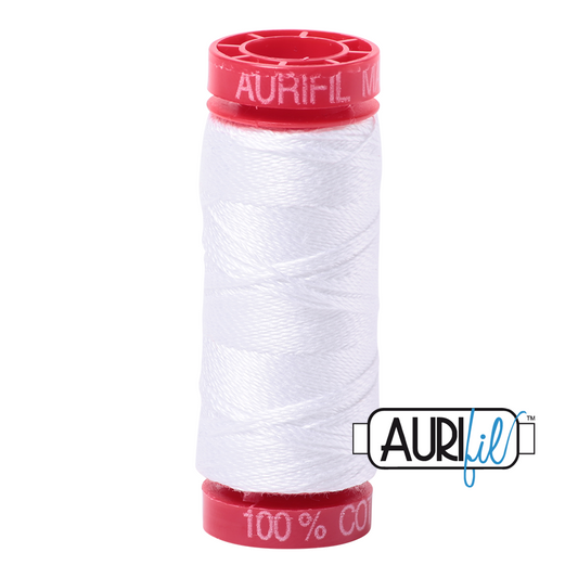 Aurifil 12 weight small spool - white 2024