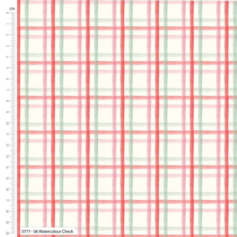 Baubles & Bows water colour check / plaid