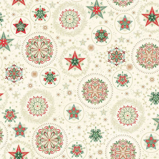 Good Tidings - snow crystals on cream