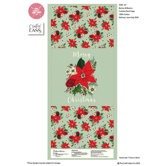 Berries and Blooms cushion panel by The Crafty Lass