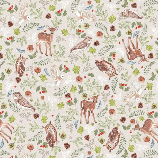 Forest Wonder deer owl beige