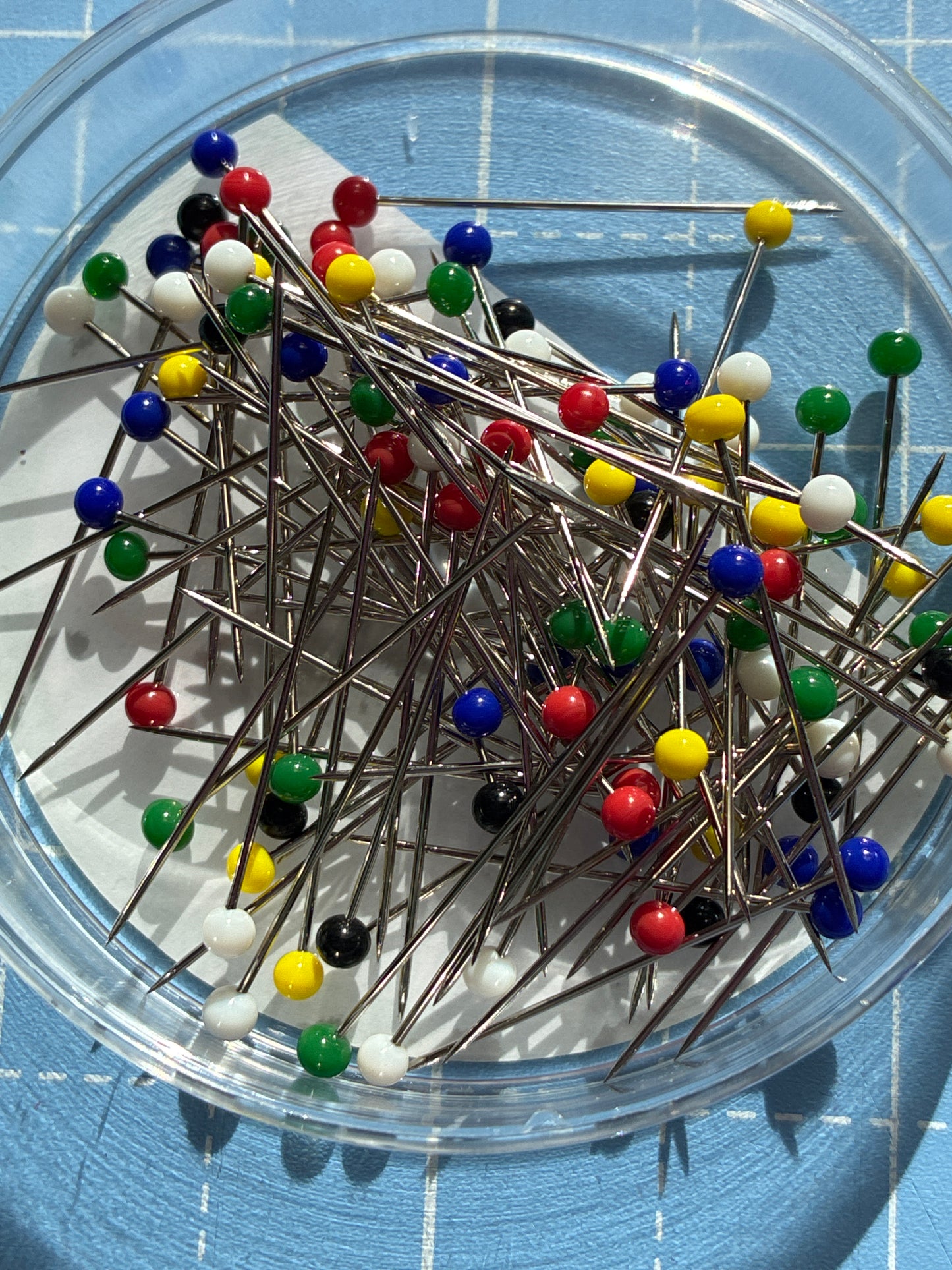 Glass headed pins