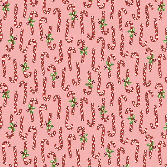 Retro Hoho - candy canes on taffy (pink)