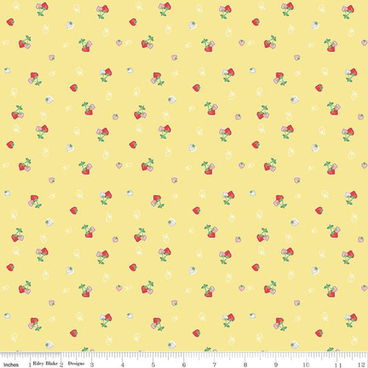 Quilt Fair strawberries on yellow