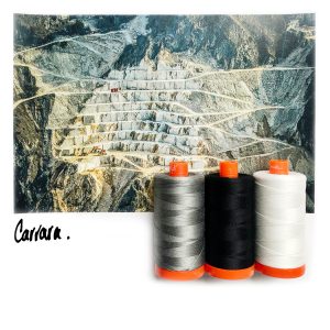 Aurifil Colour Builders 3 large 50 wt spools - Carrara Black/White