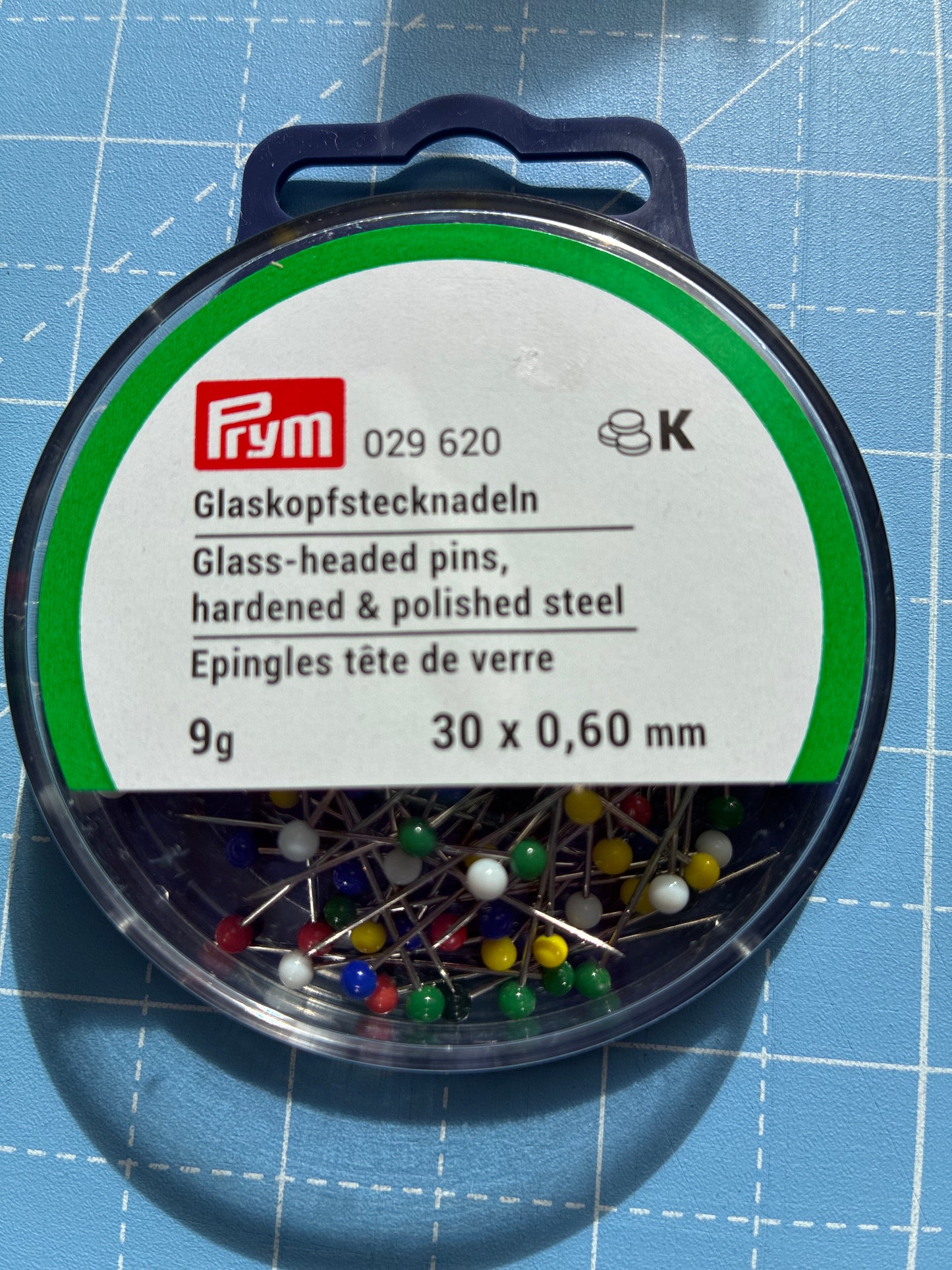 Glass headed pins