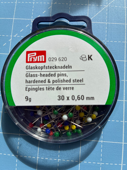 Glass headed pins