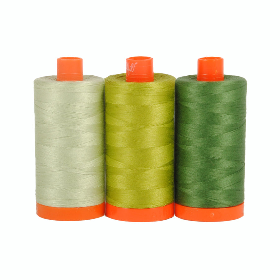 Aurifil Colour Builders 3 large 50 wt spools - Dolomite Green