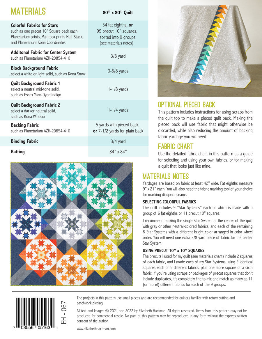 Star Systems - quilt pattern- Elizabeth Hartman