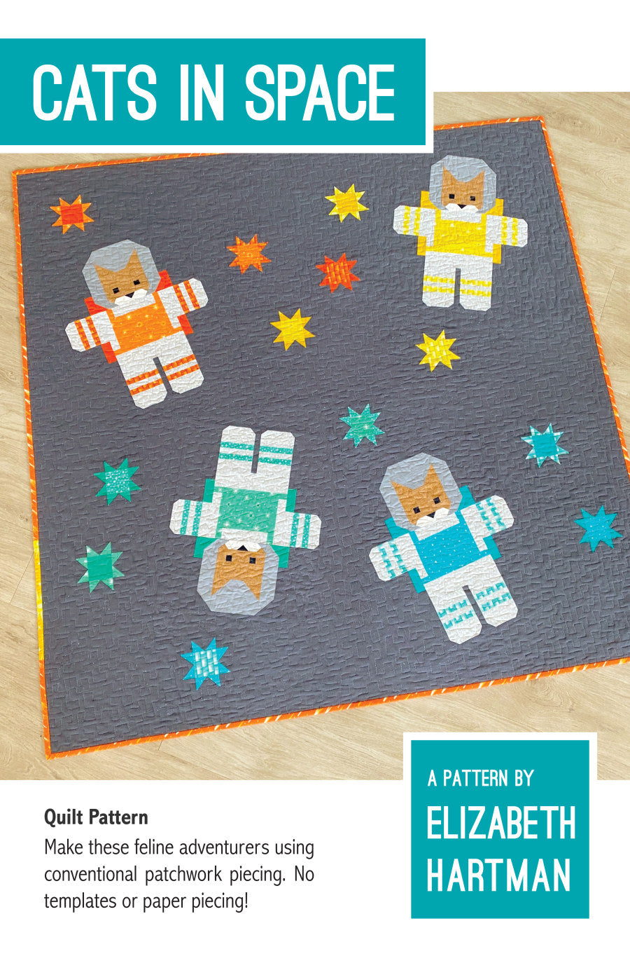 Cats in Space - quilt pattern- Elizabeth Hartman