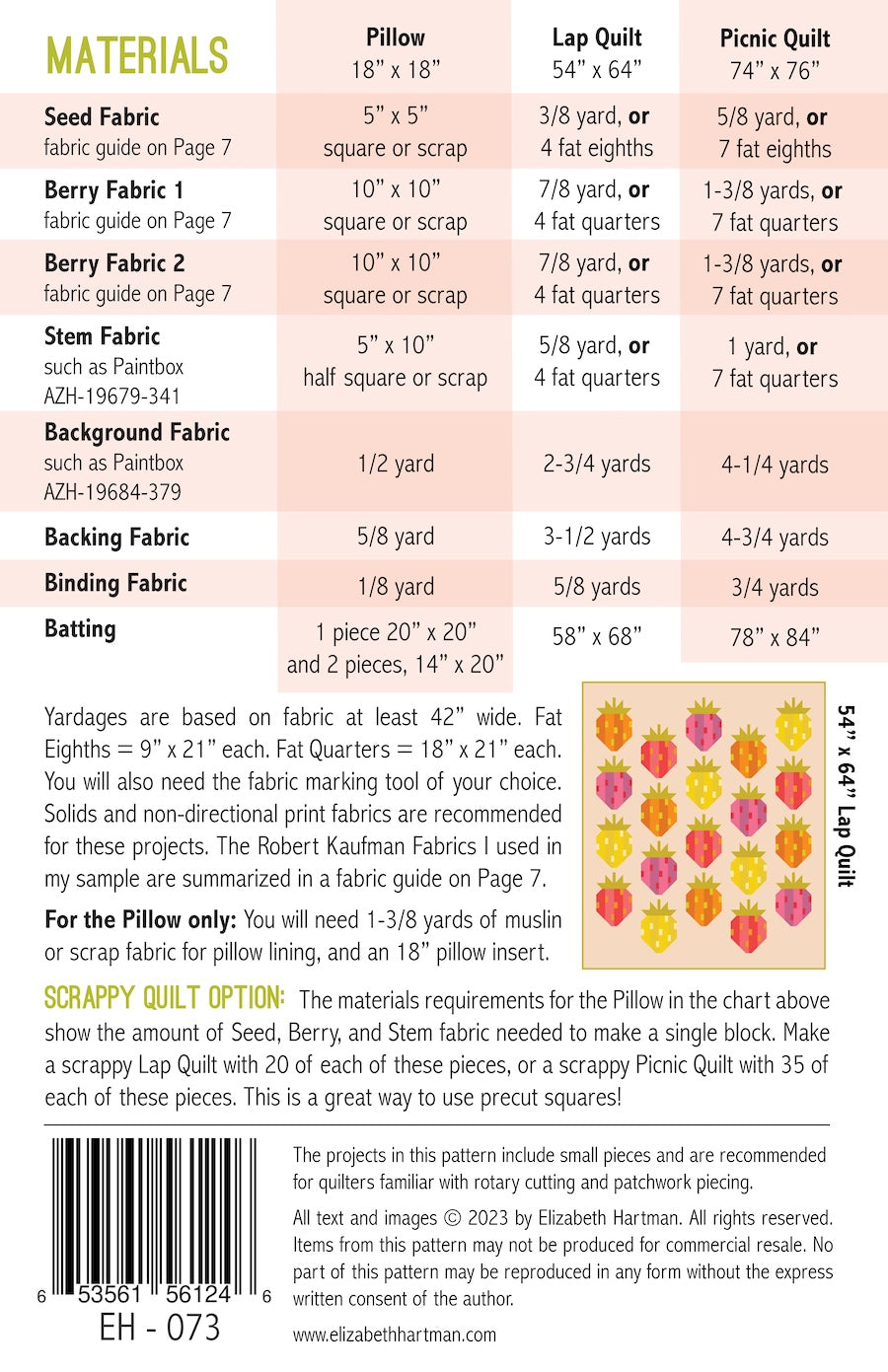 Berry Season - quilt pattern- Elizabeth Hartman