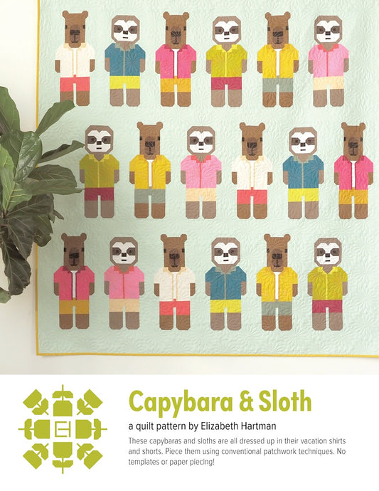 Capybara & Sloth quilt pattern -Elizabeth Hartman