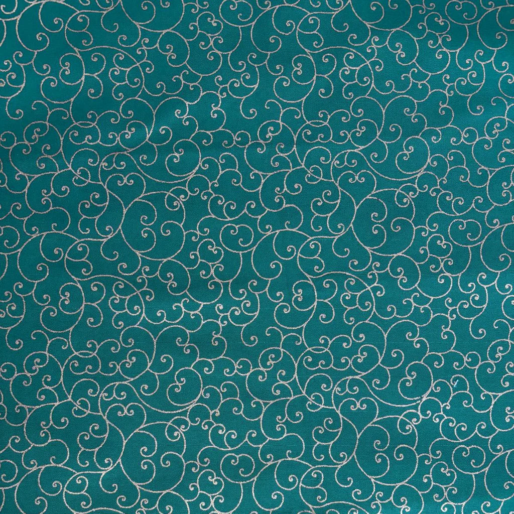 Christmas green with gold foil scrolls