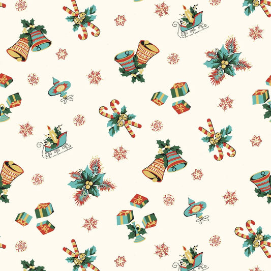 Greetings at Christmastide - bells and ornaments