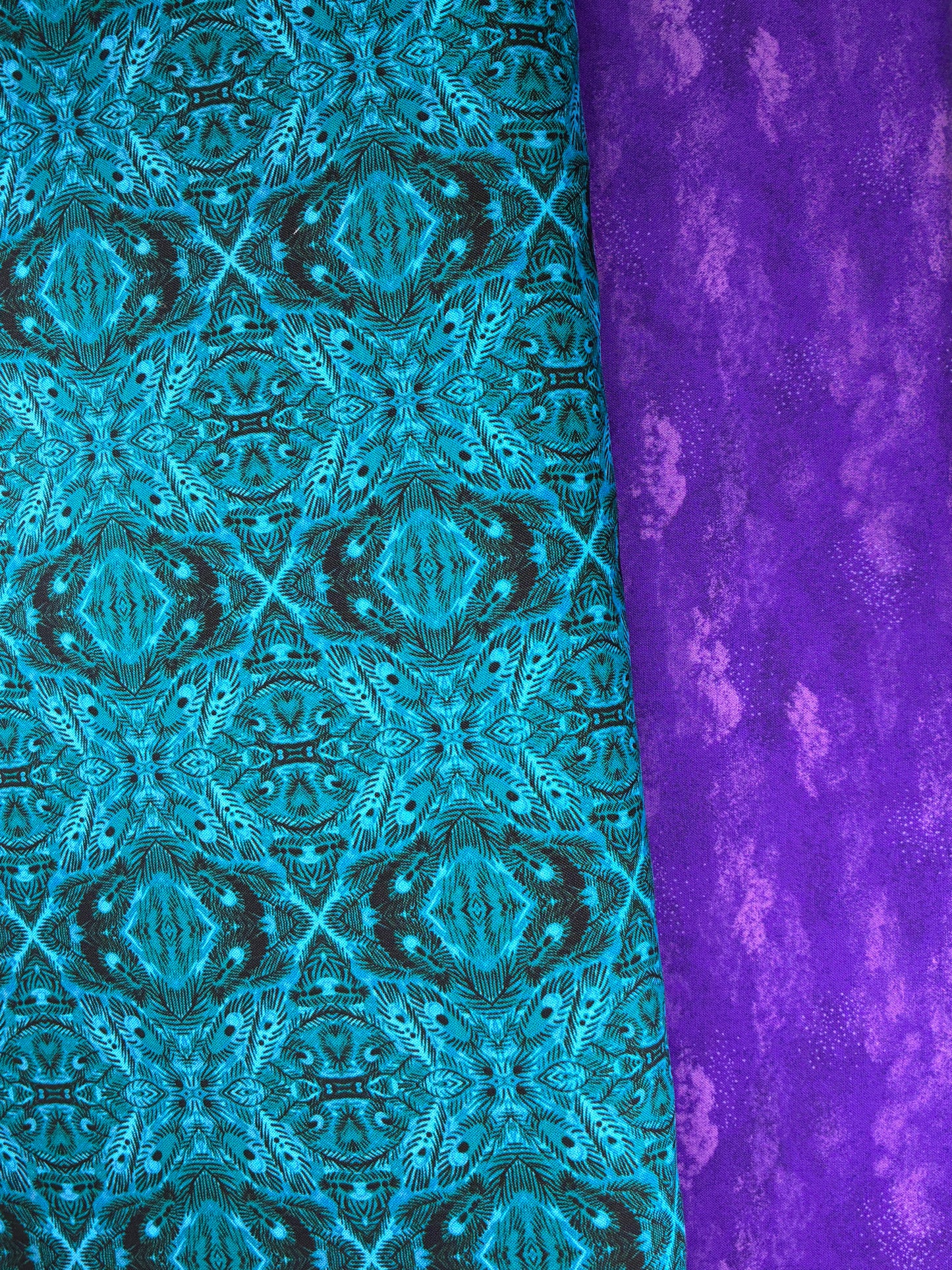 Affinity - peacock panel and 2 half metres