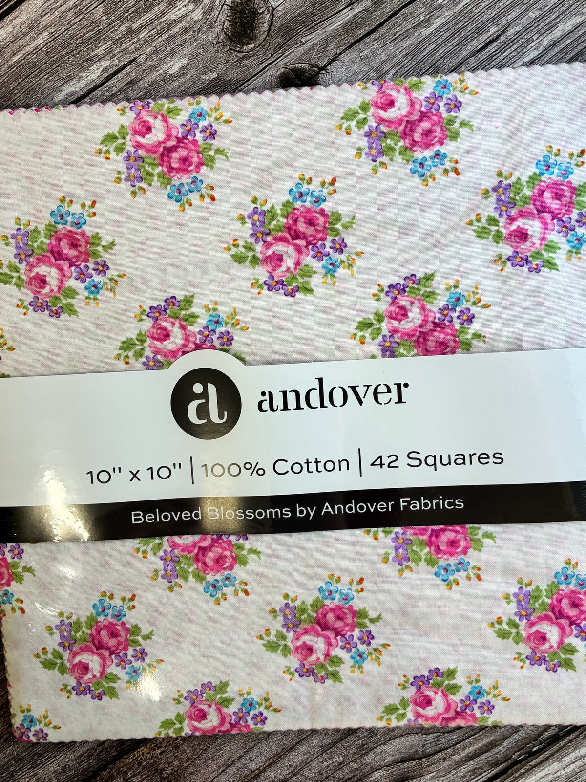 Beloved Blossoms - 10 x 10 inch squares- layer cake 42 squares