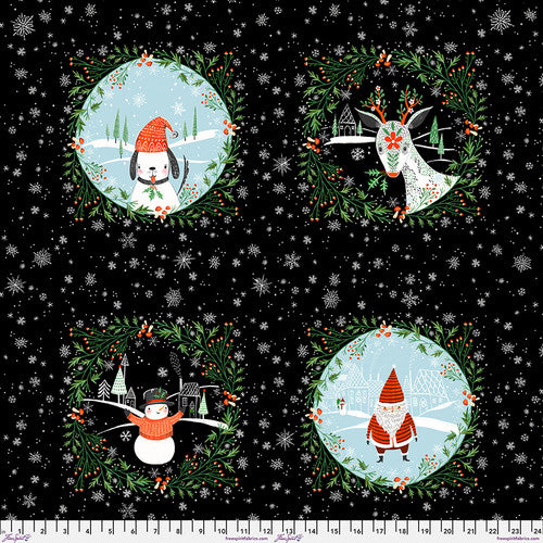 Winter Joy - snowglobe  panel -Cori Dantini