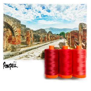 Aurifil Colour Builders 3 large 50 wt spools - Pompeii red