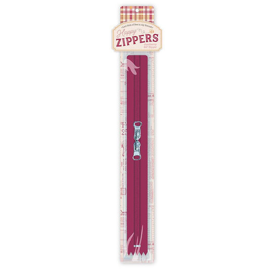 Lori Holt - Happy Zipper 22 inch double pull zipper - jazzberry