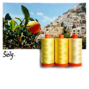 Aurifil Colour Builders 3 large 50 wt spools - Sicily Yellow