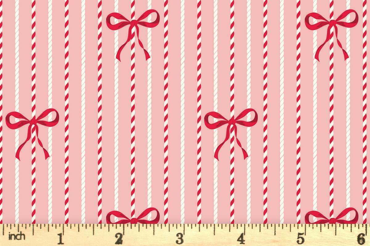 Baubles & Bows bow stripe pink
