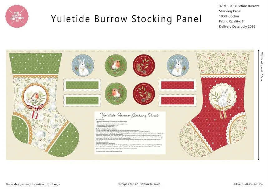 Yuletide Burrow - Christmas Stocking panel