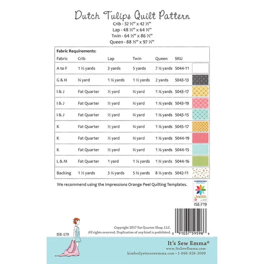 Dutch Tulips quilt pattern