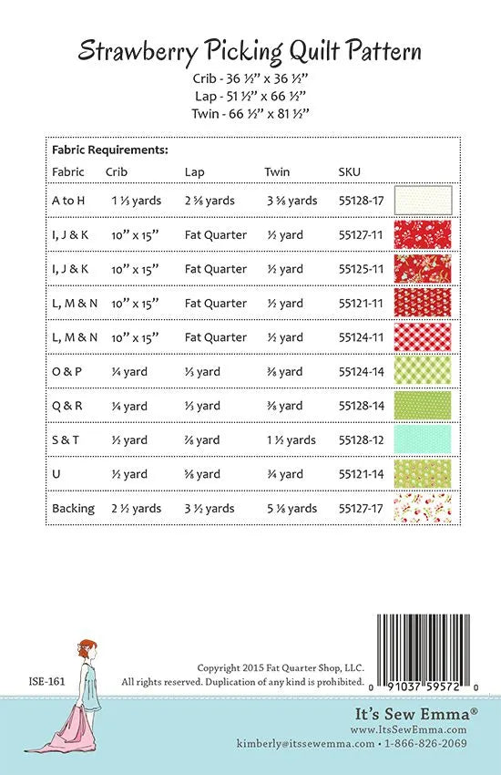 Strawberry Picking quilt pattern