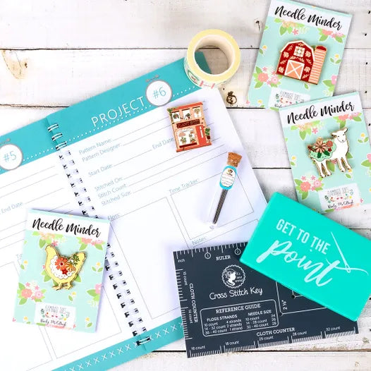 Magnetic needle case - pink teal or navy