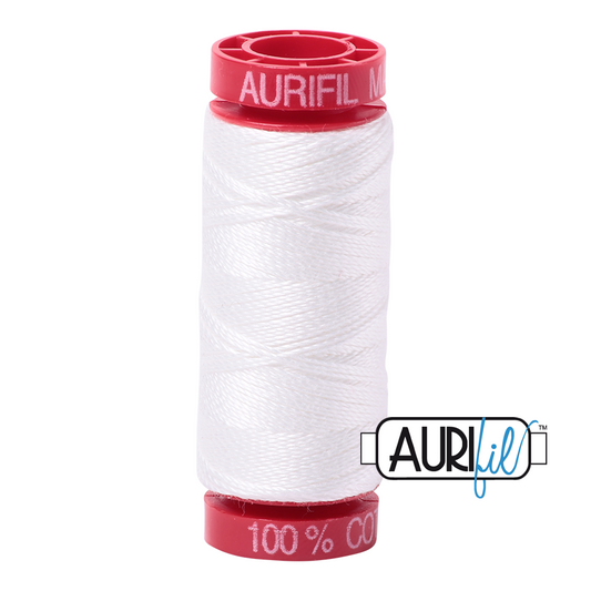 Aurifil 12 weight small spool - natural white 2021
