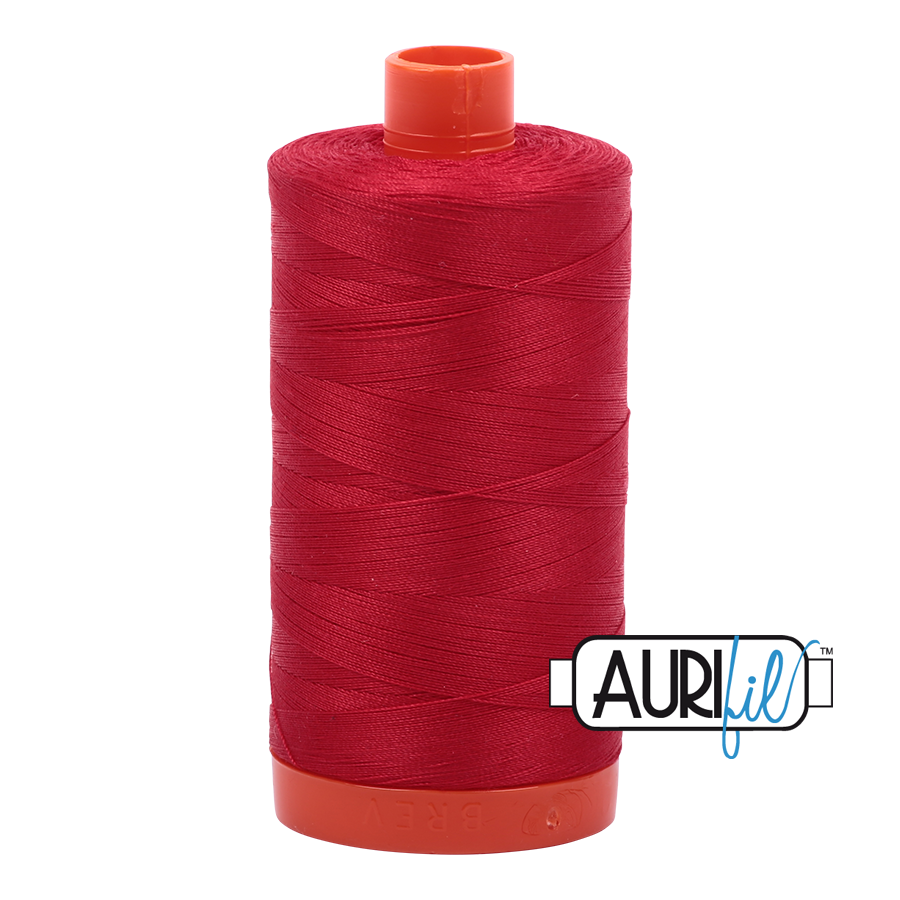 Aurifil cotton thread 50WT 2250 bright red