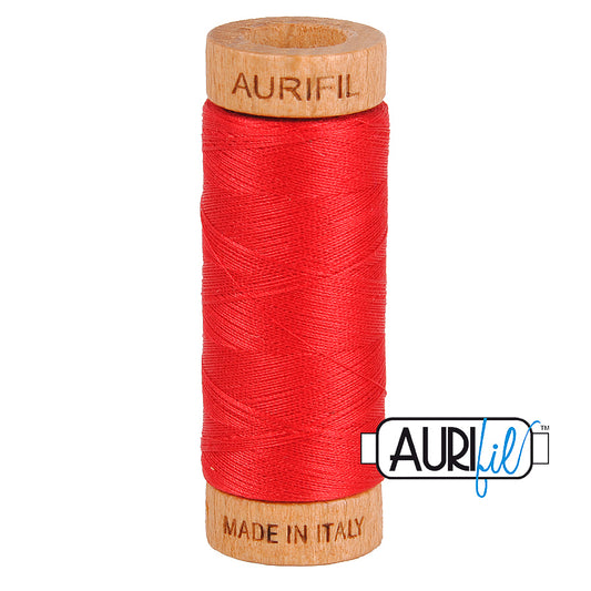 Aurifil 80 weight - bright red 2250