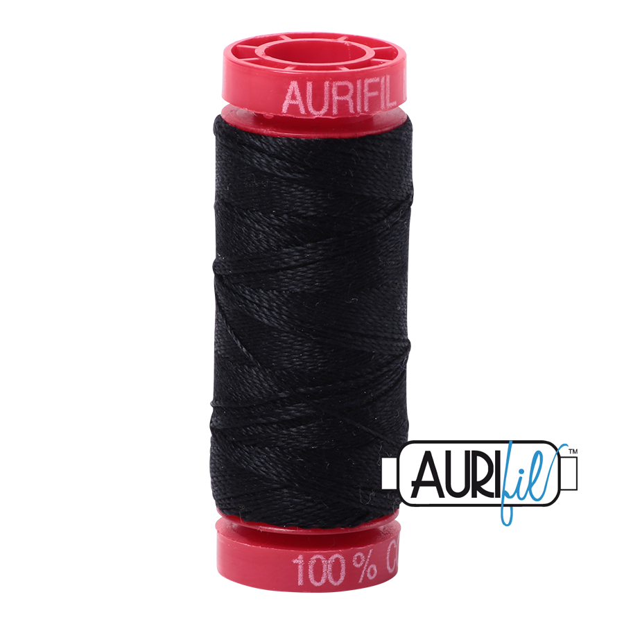 Aurifil 12 weight small spool - black 2692